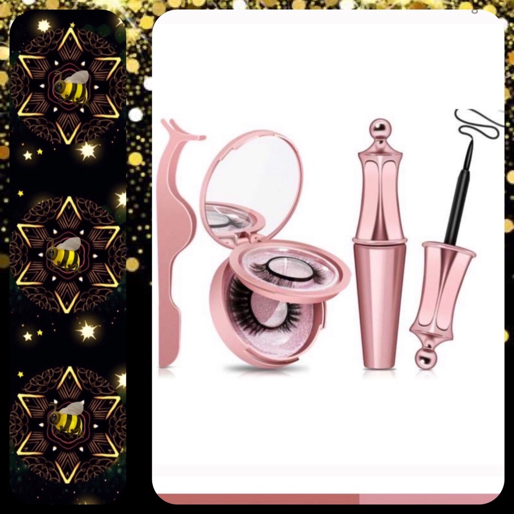 🐝• (2) Pairs Magnetic 3D Lashes & Eyeliner Kit